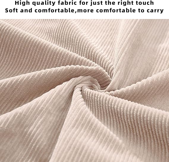 Women Corduroy Tote Bag Zipper Casual Tote's Handbag Big Capacity Shoulder Bag with Pockets