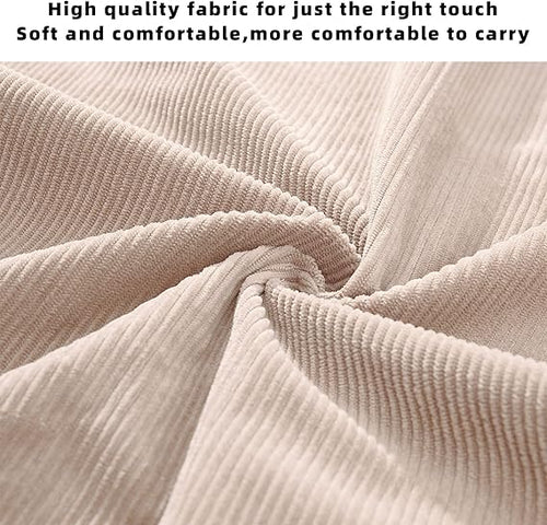 Women Corduroy Tote Bag Zipper Casual Tote's Handbag Big Capacity Shoulder Bag with Pockets